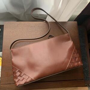 Brown Woven Shoulder Bag